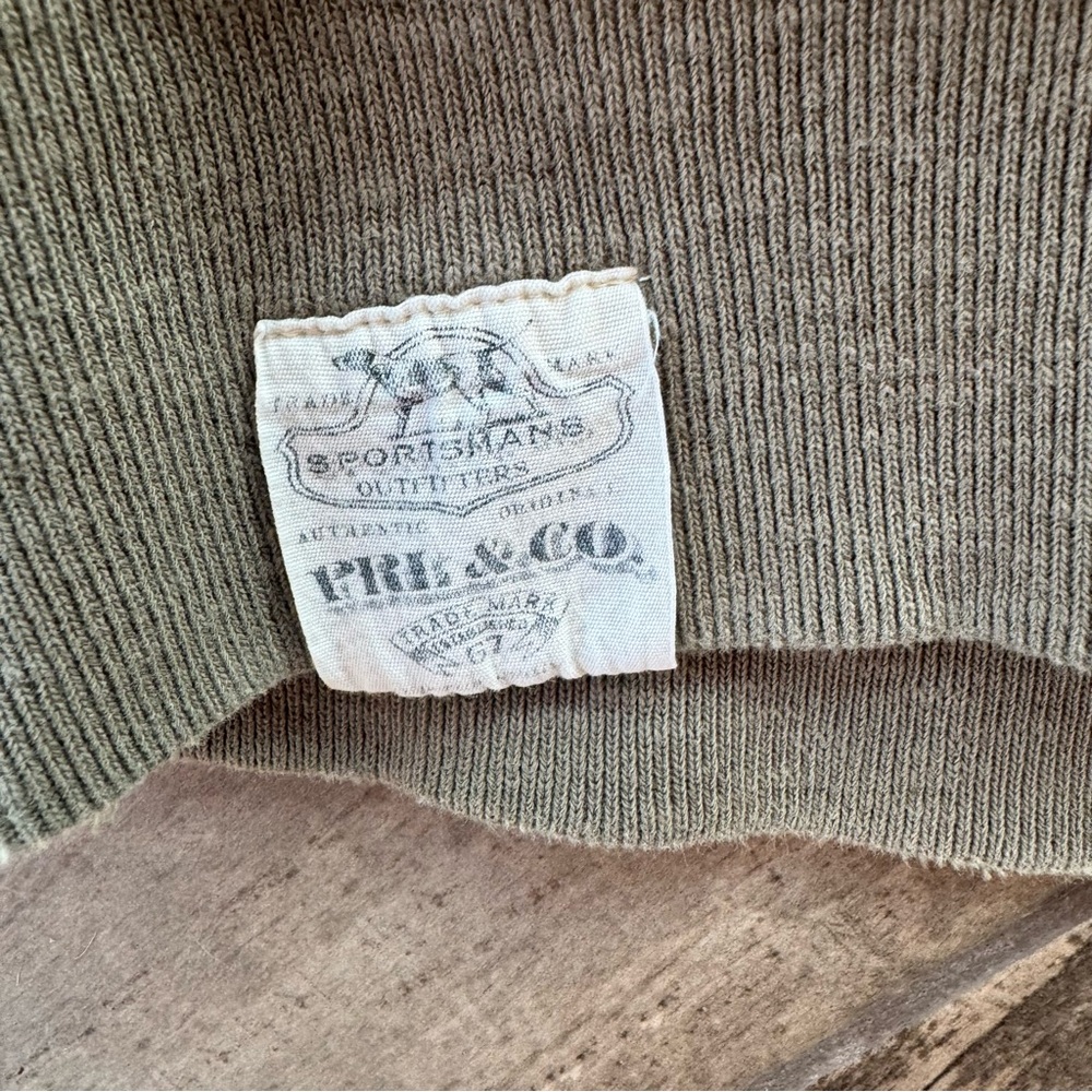 VTG Polo Ralph Lauren Olive Green Thermal Lined Crewneck Sweatshirt XL - Picture 5 of 8